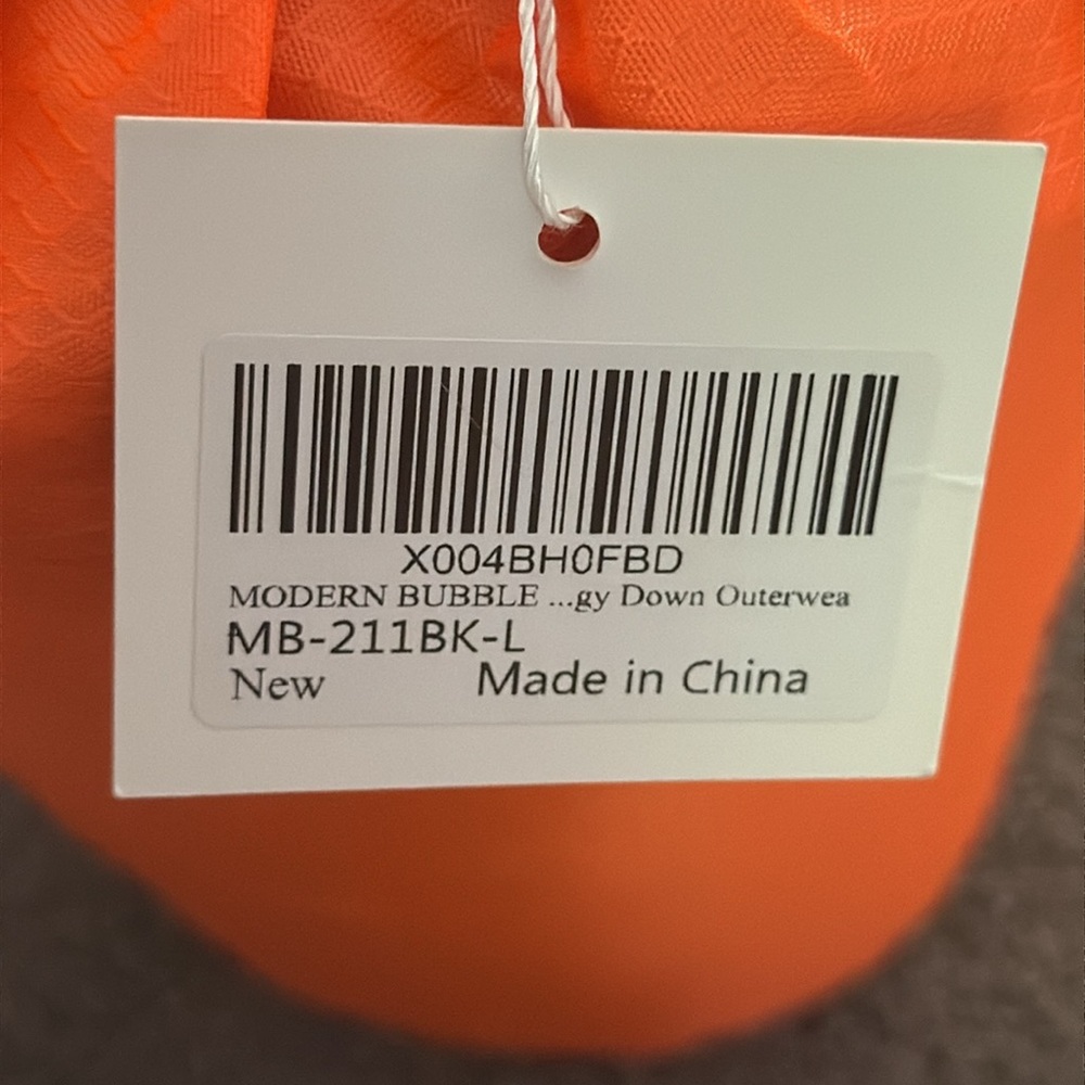 Modern Bubble Black Down Puffer Coat! In it’s signature orange bag! Size L - Picture 12 of 15